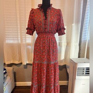 Floral Red Maxi Dress